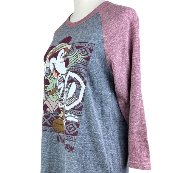Disney Parks Animal Kingdom 20th Anniversary Mickey Mouse Safari Raglan Tee - Picture 8 of 10